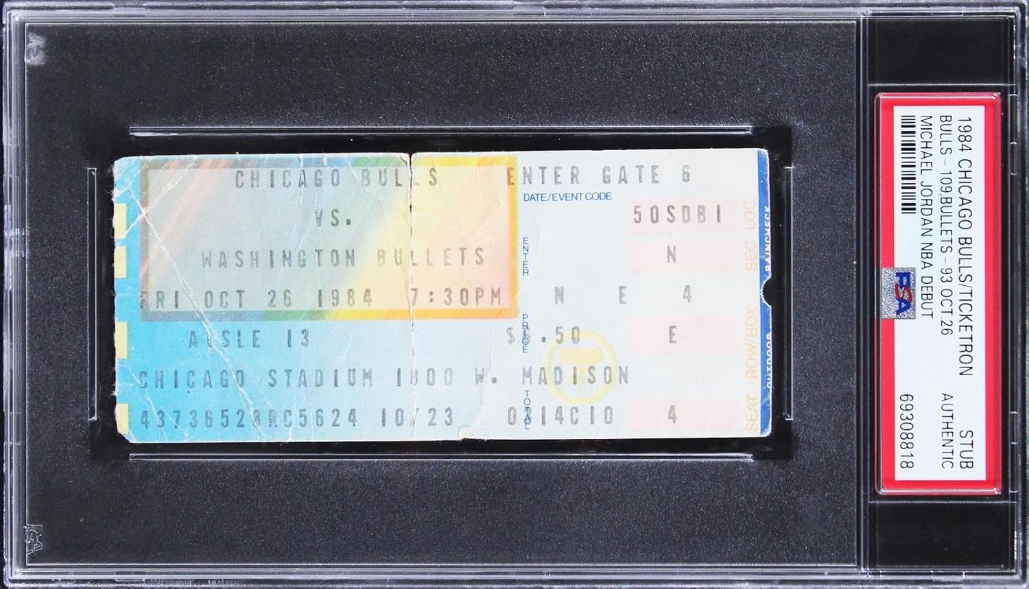 Michael Jordan 1984 Debut Ticket Stub Overview